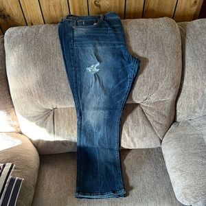 AEO distressed bootcut jeans
